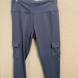 Ladies Blue Cargo Leggings